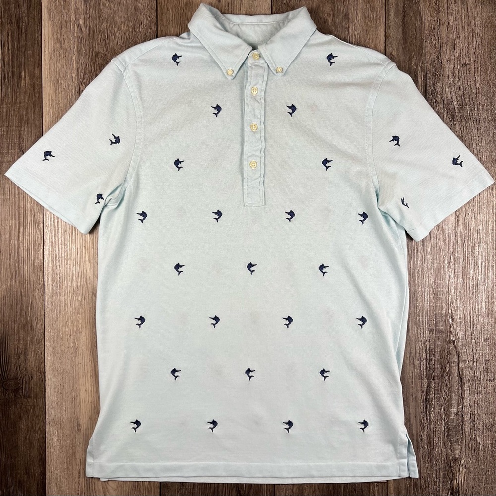 Ralph Lauren Polo Knit Oxford Embroidered Marlin All Over Print Size Medium